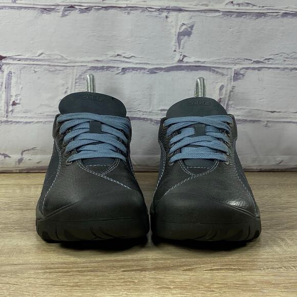 Keen Presidio Blue Grey Leather Hiking Shoes Women's Size 8 Lace Up Sneakers - Picture 2 of 8